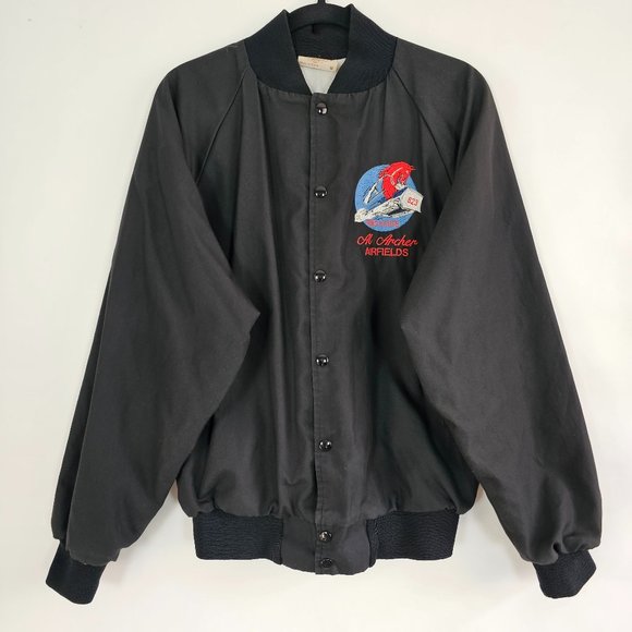 Auburn Sportswear Jackets & Coats Vintage Auburn Bomber Red Horse Airfields Mens Medium Long
